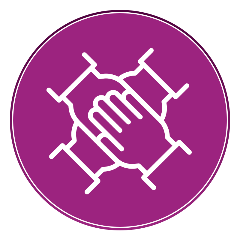 Icon of four hands on top of one another